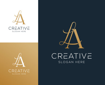 Initial letter AL, LA logo design vector illustration