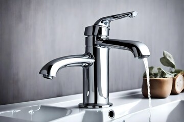 water flowing from faucet4k HD quality photo. 