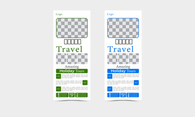 Modern Travel x stand rollup pullup retractable signage banner design vector template.