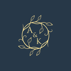 LUXURY DESIGN, MONORAM LOGO, ISOLATED BACKGROUND, WEDDING