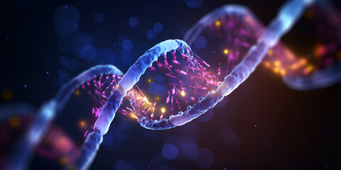 Human Cell Biology Exploring the DNA Structure Generative AI - obrazy, fototapety, plakaty