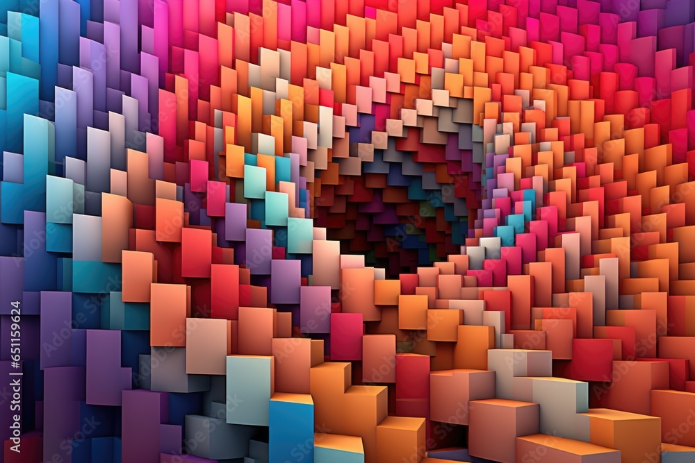 Poster a colorful abstract background of cubes and squares. ai.