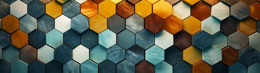 Fotobehang Abstract minimal business background. Modern design, hexagon pattern wallpaper. Generative AI © Катерина Нагірна