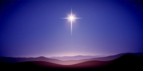Star over Bethlehem, christmas night, Jesus birth