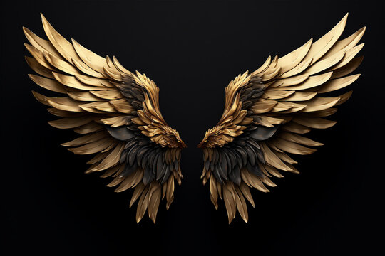 Gold Angel Wings - Openclipart