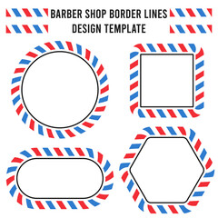 Cool Barber Shop Border Lines Design Template Pattern Ornament