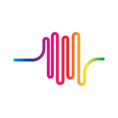 Obraz premium sound wave abstract logo template design with a creative and modern concept. logo for business, music, tunes.