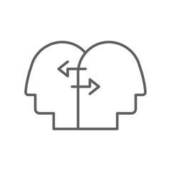 Business Concepts Interpersonal relationship line icon. Social capital, empathy, Two people interacting, associating each other. Editable stroke Vector illustration Design
