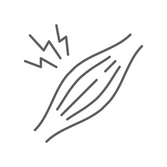 Muscle pain thin line icon. Muscular pain, rheumatism anatomy symbol. Body ache Healthcare and medical problem. Editable stroke. Vector illustration. Design