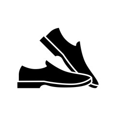Man shoe glyph icon. A pair of male shoes element, Man's formal foot wear flat style pictogram for web, mobile app. Vector illustration. Design