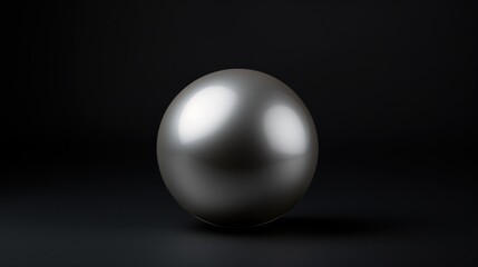 a photo realistic pearl sphere on a dark grey background