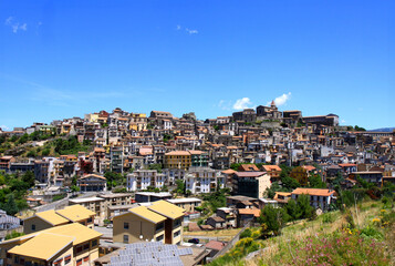 landscape to Castiglione di Sicilia in Italy