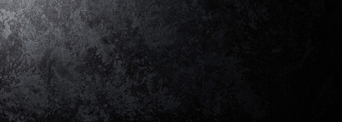 Black abstract textured background with stains and scratches. Wall and floor grunge style