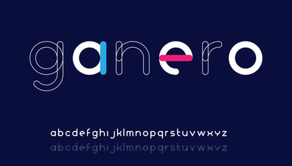 hollow bold small alphabet letter logo design