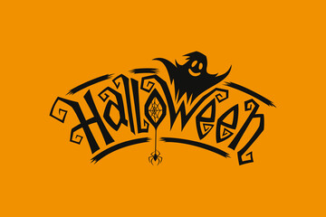 Halloween Lettering Vector Phrase Word Text Illustration Greeting Card Banner Poster Design Template.