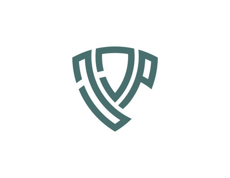 JJP creative letter shield logo design vector icon illustration