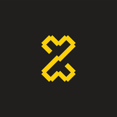 Fototapeta premium letter zm abstract line logo vector