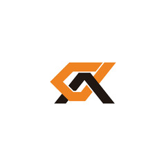 letter cak simple geometric line logo vector