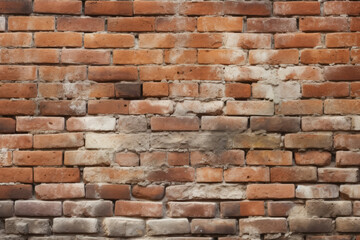 Obraz premium Macro Brick Walls: Unveiling the Intricate Patterns and Textures of Urban Decay, showcasing the detailed and weathered composition of industrial construction with grunge aesthetics