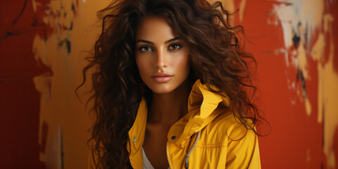 young southern woman with rain jacket