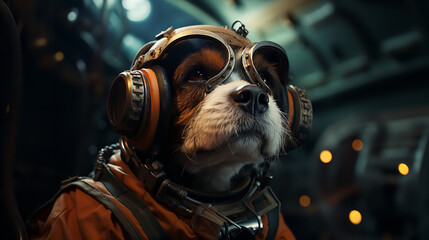 portrait of a dog as an astronaut