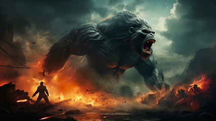 king kong destorying city