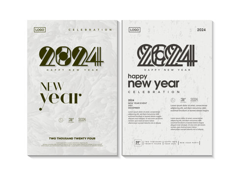 new year book cover 2024. welcoming new year 2024 with covers, posters and banners. 2024.