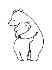 Mama bear with her toddler