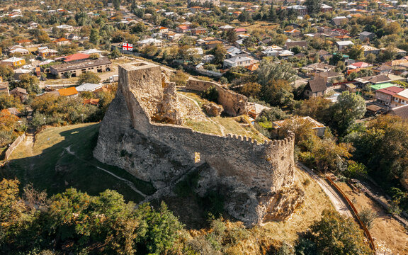 Aerial view of Surami Fortress in Georgia