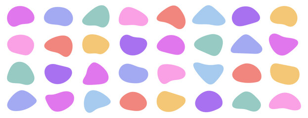 Amoeba blob shape vector illustration set