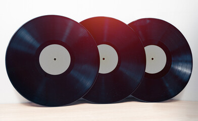 Vinyl records - long play LP white background