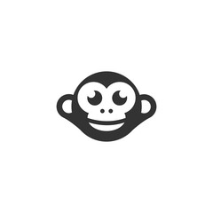 monkey head funny logo design vector