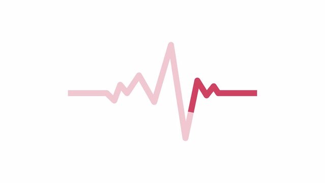 Heart rhythm 2D loading animation. Pulse line animated cartoon preloader, flat ui element 4K video loader motion graphic. Cardiac frequency. Heartbeat ekg download, upload progress indicator gif