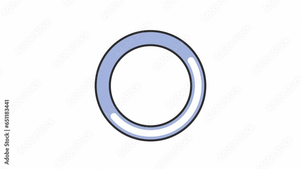 Poster spinner ring 2d loading animation. hollow circular buffer animated cartoon preloader, flat ui elemen