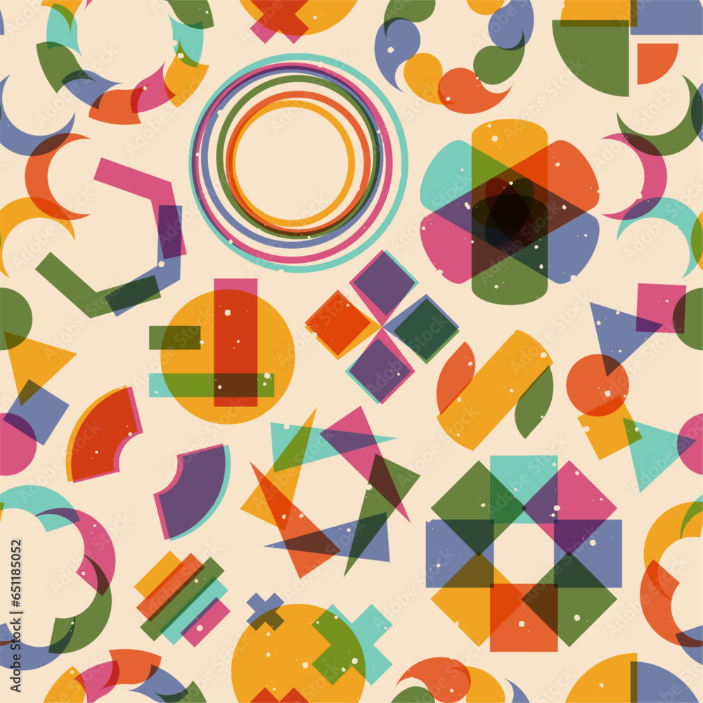Aufkleber riso effect pattern. seamless print with retro glitch overlapped effect, abstract 90s style linocut 