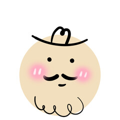 cartoon character Round abstract comic Faces with various Emotions.  drawing style. Different colorful characters. Cartoon style. Flat design. Hand drawn trendy  illustration