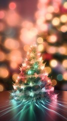 A beautifully decorated Christmas tree illuminating a room