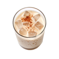 Top view of Mexican food Horchata isolated on a white transparent background 