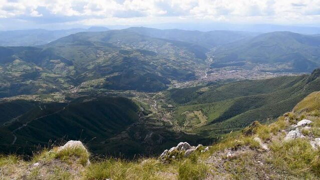 View from mountain Vla&scaron;ić toward valley, landscape of mountain during cloud day
