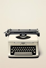 vintage typewriter isolated on white