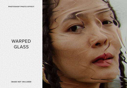 Warped Glass Image Effect Mockup