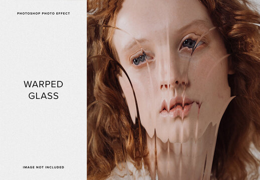 Warped Glass Image Effect Mockup