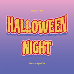 Halloween theme effect text, awesome color 3d design. vector can be replaced