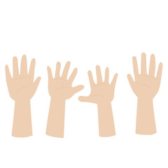 counting hands isolated on white background