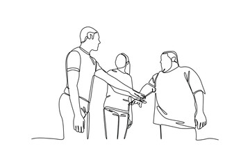 Friendship gathering. Flat graphic vector concept illustration isolated on white background.