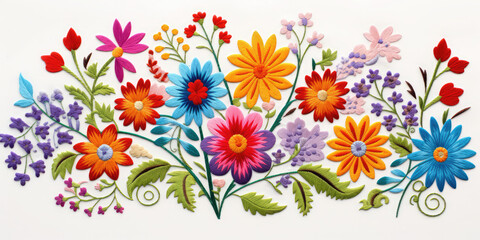 Fototapeta na wymiar an image showing colorful mexican flower wreaths