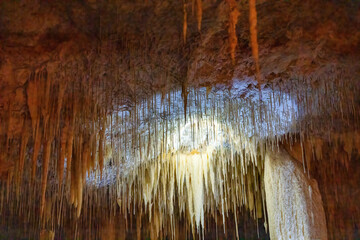 Lake Cave interior with stalactites and stalacmites, South Western Australia