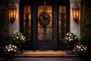 House door Christmas decoration