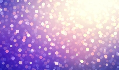 Bokeh vortex on purple yellow gradient background. Shiny Xmas airy illustration retro style.