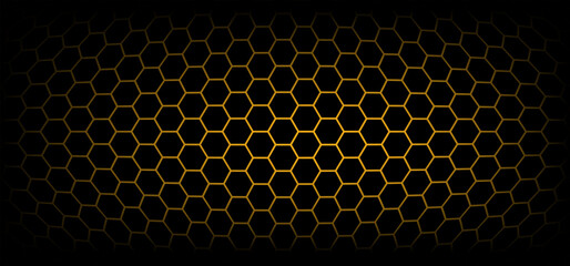 Yellow, orange, gold  beehive background. Honeycomb, bees hive cells pattern. Bee honey shapes. Vector geometric seamless texture symbol. Hexagon, hexagonal raster, mosaic cell sign or icon. Gradation
